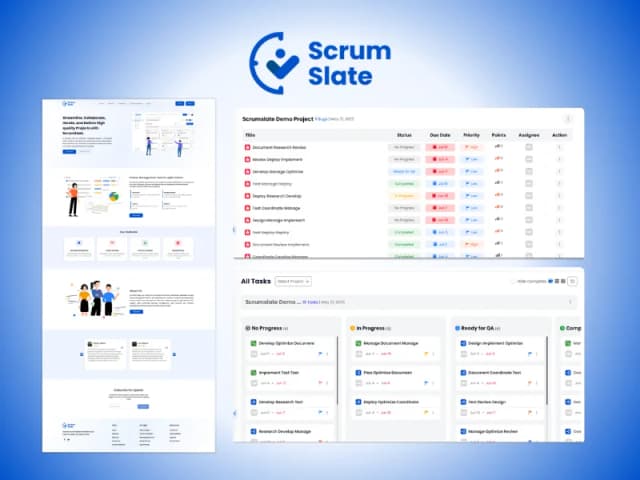 ScrumSlate agile project management SaaS built with Next.js